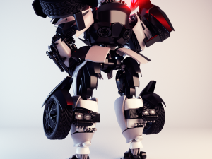 robot car white 3D 모델