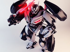 robot car white 3D 모델
