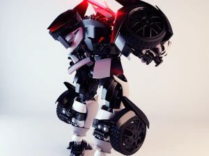 robot car white 3D Model