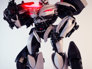 robot car white 3D 모델