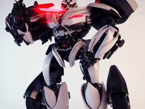 robot car white 3D Model