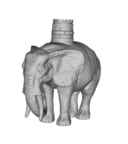 elephant with tower 3d stl Modelo de Impressão 3D .c4d .max .obj .3ds .fbx .stl .blend 