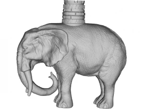 elephant with tower 3d stl 3D Print Model