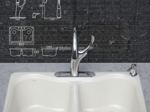 kitchen faucet and sink kohler 3D Модель