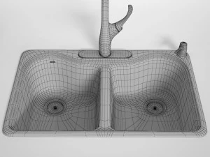 kitchen faucet and sink kohler 3D Model