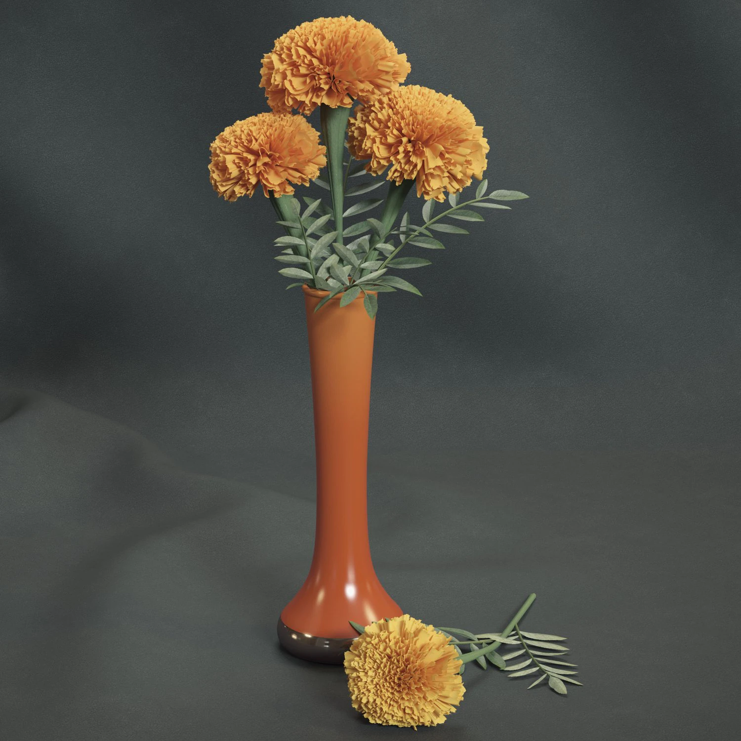 marigolds 3D Model .c4d .max .obj .3ds .fbx .stl .blend 