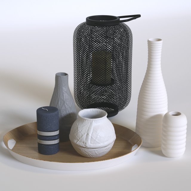 candle lamp and vases Modèle 3D .c4d .max .obj .3ds .fbx .stl .blend 