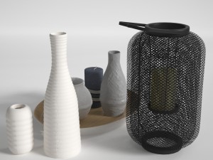 candle lamp and vases Modèle 3D