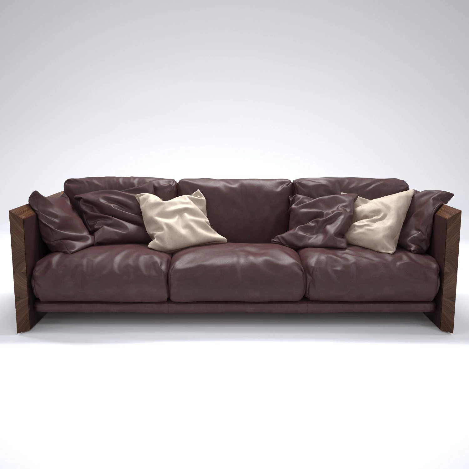 riva soft wood sofa 3D Model .c4d .max .obj .3ds .fbx .stl .blend