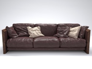 riva soft wood sofa 3D Model