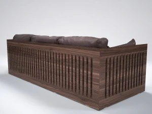 riva soft wood sofa 3D Model