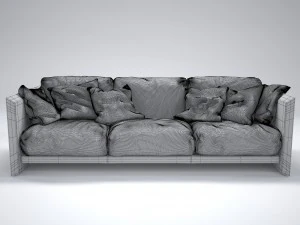 riva soft wood sofa 3D Model
