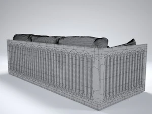 riva soft wood sofa 3D Model