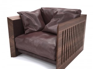 riva soft wood armchair 3D मॉडल