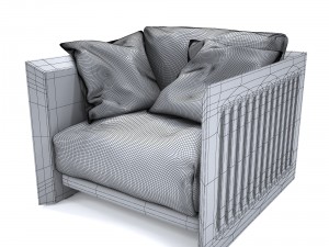 riva soft wood armchair 3D 모델