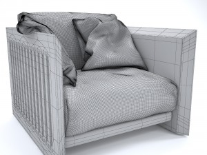 riva soft wood armchair 3D 모델
