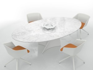 swivel armchair liza 2273 and elica table 3D 모델