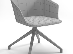 swivel armchair liza 2273 and elica table 3D 模型