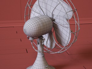 vintage fan and suitcases 3D मॉडल