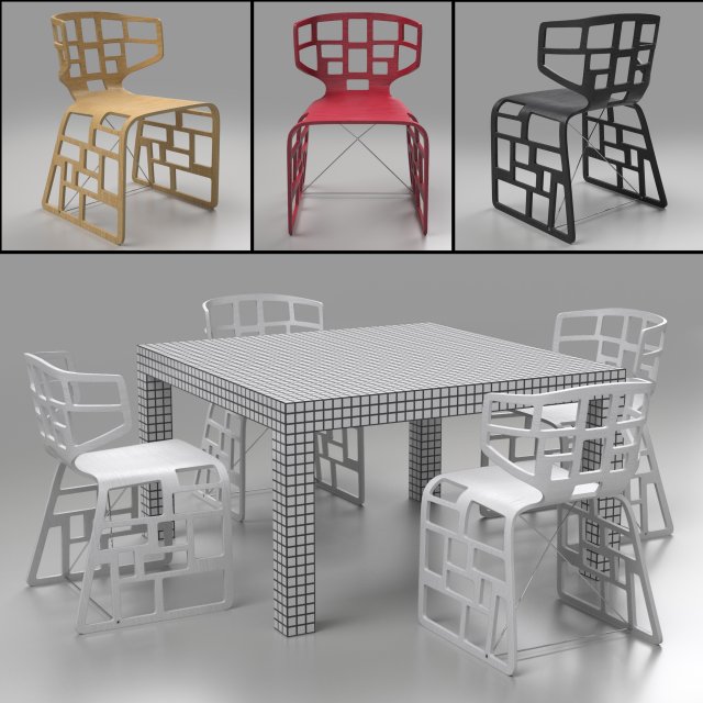 crassevig ole and zanotta quaderna 3D Model .c4d .max .obj .3ds .fbx .stl .blend 