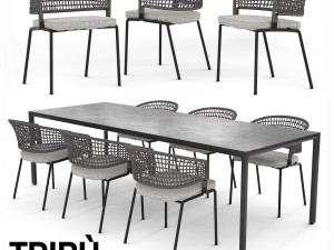 tribu contour armchair and illum table 3Dモデル