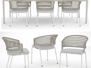 tribu contour armchair and illum table 3Dモデル