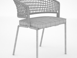 tribu contour armchair and illum table 3Dモデル