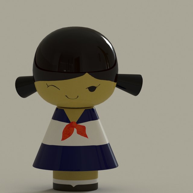 kokeshi Modelo 3D .c4d .max .obj .3ds .fbx .stl .blend 