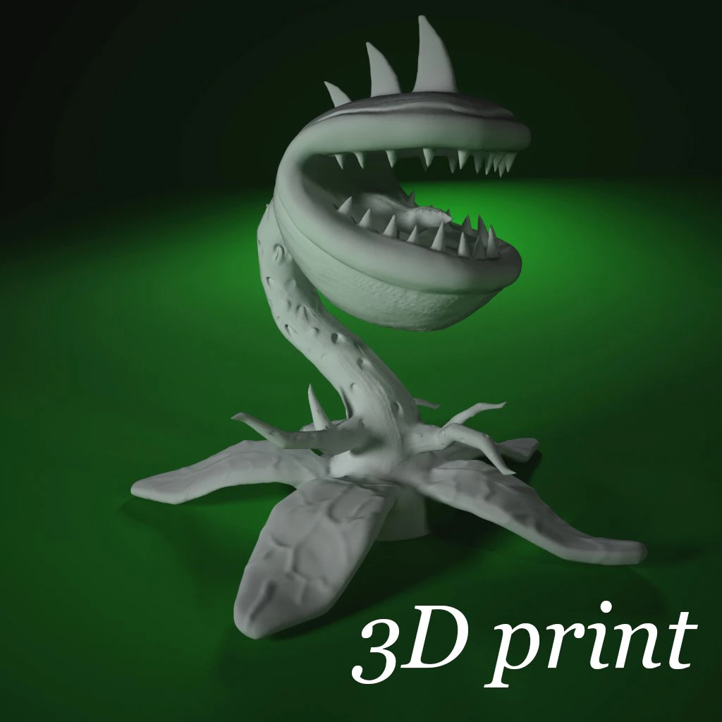 plant monster vs zombies 3D Print Model .c4d .max .obj .3ds .fbx .stl .blend 