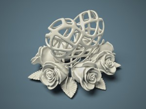 heart and roses 3D-Druckmodell