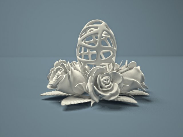Download heart and roses 3D Model