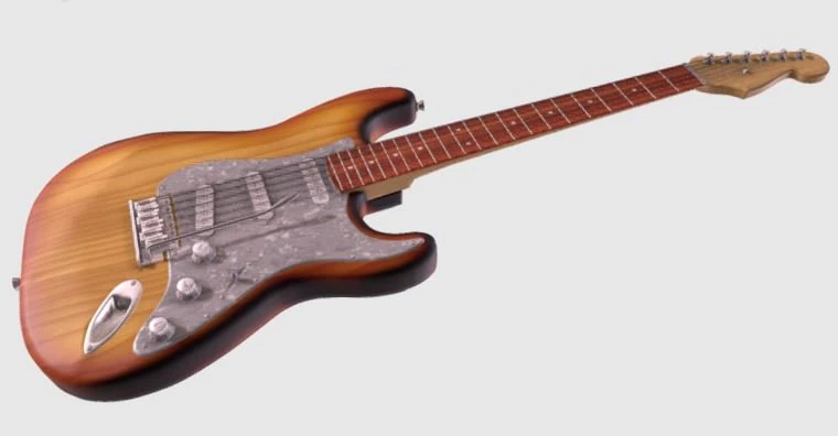 electric guitar 3D Model .c4d .max .obj .3ds .fbx .stl .blend