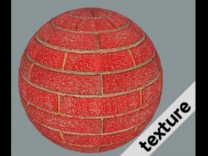 red glossy wall bricks CG Textures