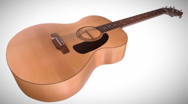 acoustic guitar 3D-Modell .c4d .max .obj .3ds .fbx .stl .blend 
