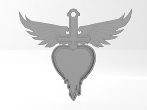 bon jovi heart and dagger pendant 3D-Druckmodell