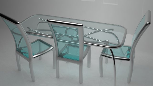 table and chairs 3D Model .c4d .max .obj .3ds .fbx .stl .blend 