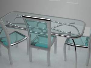 table and chairs Model 3D