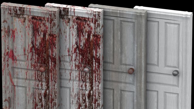 4 ruined bloody door 3D Модель .c4d .max .obj .3ds .fbx .stl .blend 