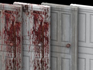 4 ruined bloody door 3D Model