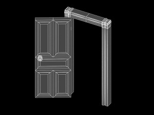 4 ruined bloody door 3D Модель