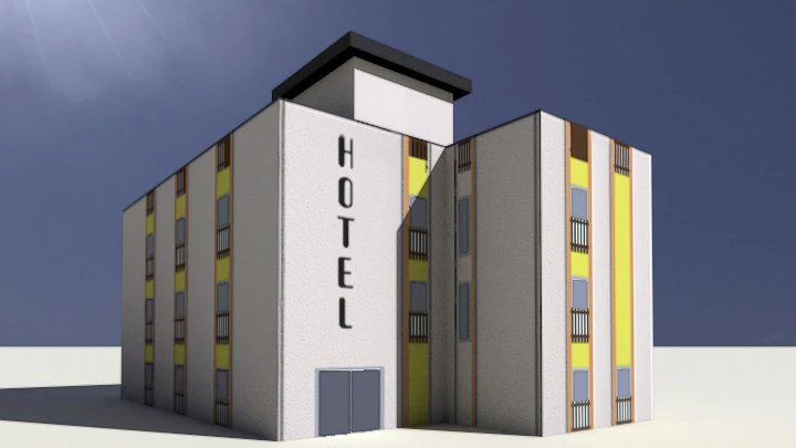 generic hotel low poly 3D Model .c4d .max .obj .3ds .fbx .stl .blend 