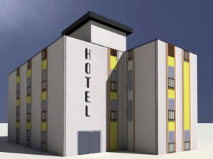hotel gen&eacute;rico low poly Modelo 3D