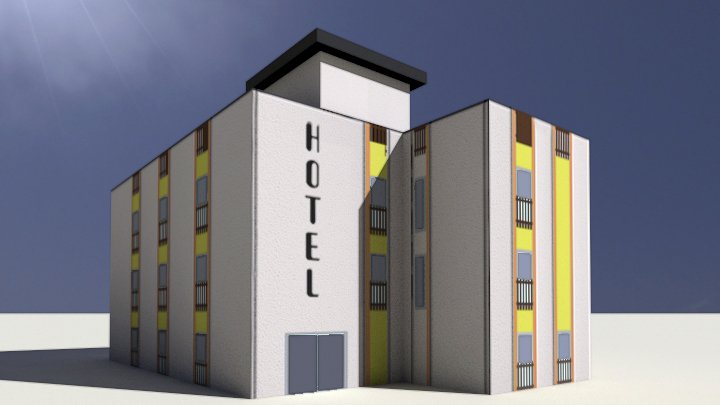 Generic Hotel Low Poly Free 3d Model In Buildings 3dexport
