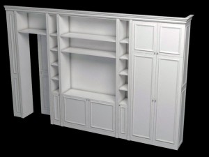 library - closet with sliding door 3D Model