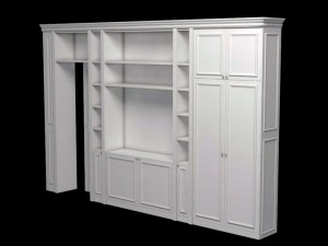 library - closet with sliding door 3D 모델