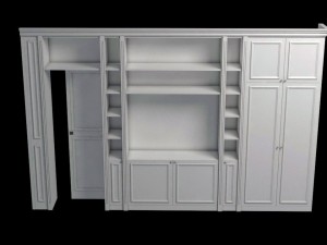 library - closet with sliding door 3D 모델