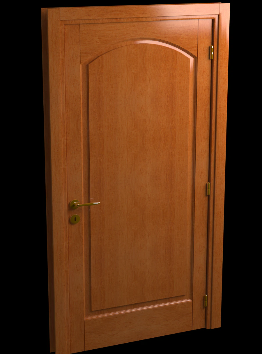 wooden door hq 3D Model .c4d .max .obj .3ds .fbx .stl .blend 