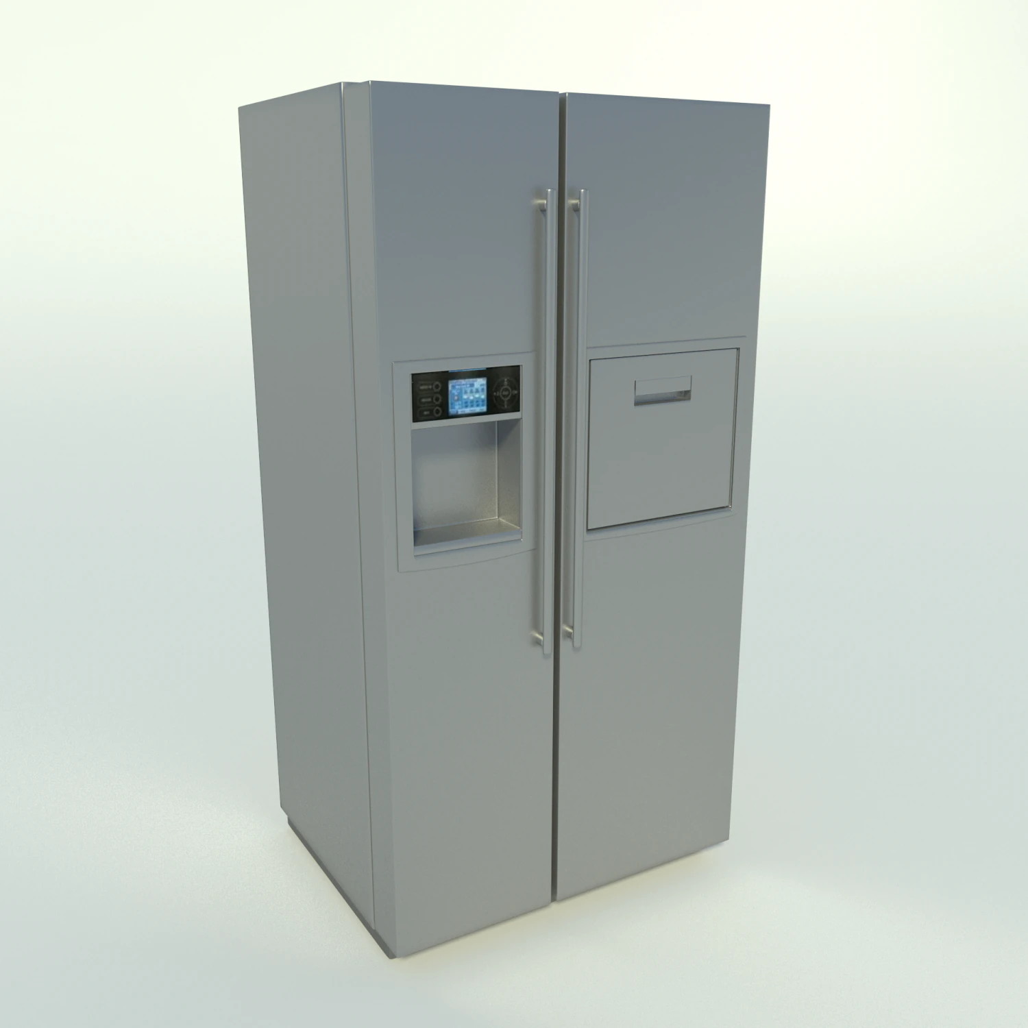 two doors frigider 3D Model .c4d .max .obj .3ds .fbx .stl .blend 