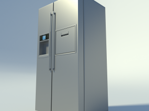 two doors frigider 3D 模型