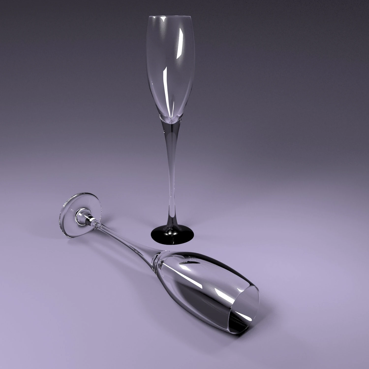 two glasses of glass 3D Model .c4d .max .obj .3ds .fbx .stl .blend